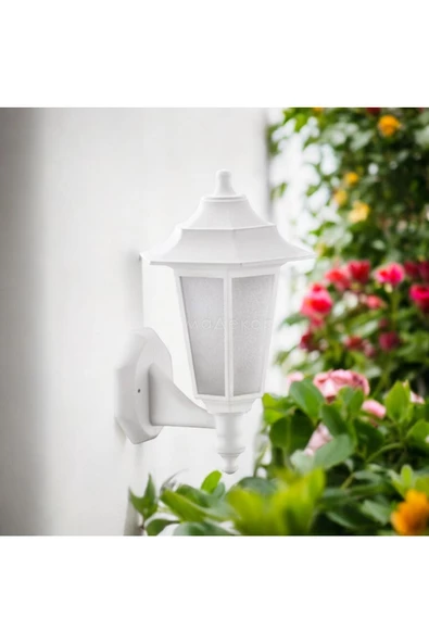 fullreyon 10 W. Beyaz Işık LED Ampulü DAHİL Dekoratif Bahçe, Balkon, Teras, Kapı Giriş Apliği, Bahçe Armatürü - 2