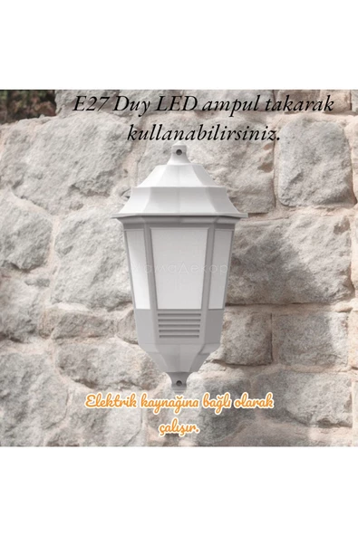 fullreyon E27 Duylu, Elektrikle Çalışır Modern İç ve Dış Mekan, Bahçe, Balkon Armatürü, Modern Duvar Aplik - 2