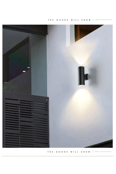 fullreyon Amber Işık Çift Taraflı Led Bahçe Apliği, Gu10 Duy Villa, Teras, Kamelya, İç ve Dış Mekan Şık Aplik - Resim 2