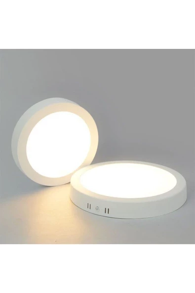 fullreyon 18 Watt Yuvarlak Beyaz Metal Kasa 3200 Kelvin Ultra Kaliteli Sıva Üstü Led Tavan Armatürü, Led Panel - 6