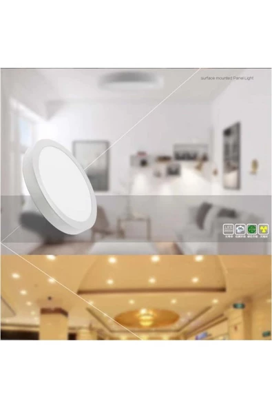 fullreyon 18 Watt Yuvarlak Beyaz Metal Kasa 3200 Kelvin Ultra Kaliteli Sıva Üstü Led Tavan Armatürü, Led Panel ürün görseli 1