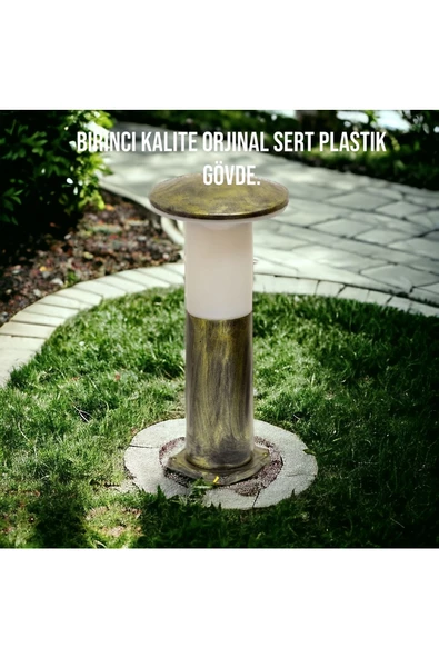 fullreyon Antik Eskitme, 41 Cm Mantar Aplik, E27 Duylu Bahçe, Duvar, Çim, Yürüyüş Yolu, Teras, Kamelya Armatür - 5