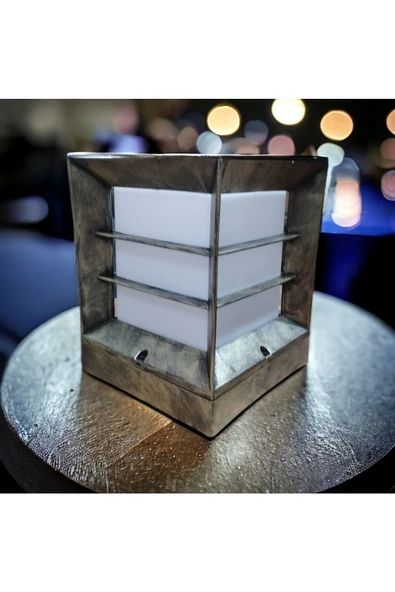 fullreyon Antik Eskitme, E27 Duy Izgaralı Bahçe Aydınlatma Armatürü, Set Üstü Dekoratif Antik Eskitme Aplik - Resim 2