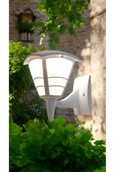fullreyon E27 Duylu, 10 Watt Günışığı Led Ampul Dahil, BEYAZ renk İç ve Dış Mekan Bahçe, Balkon, Teras Apliği - 4