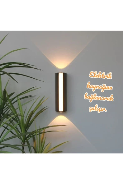 fullreyon 3000K Günışığı 12 Watt Led Aplik, İç ve Dış Mekan Duvar Aplik, Modern Armatür, Teras, Balkon Aplik