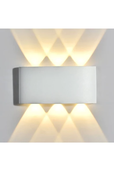 fullreyon 10 Watt, AMBER IŞIK Led Armatür, Modern Işık Desenli Aplik, Haiti Desen Armatür, İç Dış Mekan Aplik - 2