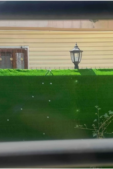 fullreyon Panel Çim Çit Kare Tabanlı Altıgen Direk Üstü Bahçe Armatürü Siyah Renk, Bahçe Duvar Çit Üzeri Aplik - 4