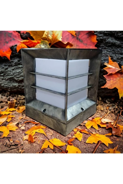 fullreyon Antik Eskitme, E27 Duy Izgaralı Bahçe Aydınlatma Armatürü, Set Üstü Dekoratif Antik Eskitme Aplik - Resim 3