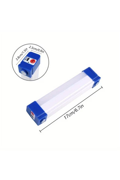 fullreyon USB Şarzlı, 17 Cm 20 Watt 3 Işık Modlu Kampçı, Balıkçı Feneri, Dolap İçi, Tezgah Altı Magnetli Aplik - 3