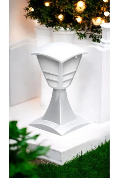 fullreyon 10 Watt GÜNIŞIĞI Led Ampul Dahil, 32 Cm BEYAZ Renk Bahçe Armatürü, Bahçe Duvar Apliği, Şık Armatür - 5