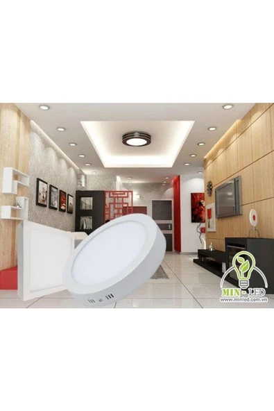 fullreyon Metal Beyaz Yuvarlak Kasa Beyaz Işık Ultra Kaliteli Sıva Üstü Led Tavan Armatürü Sıva Üstü Led Panel - Resim 6