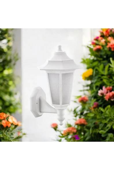 fullreyon 10 W. Beyaz Işık LED Ampulü DAHİL Dekoratif Bahçe, Balkon, Teras, Kapı Giriş Apliği, Bahçe Armatürü - 5