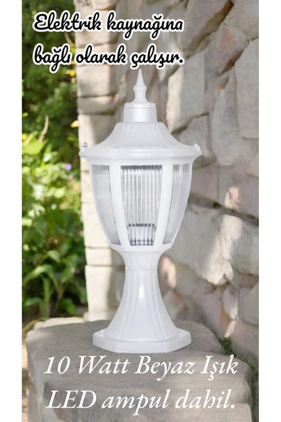 fullreyon Set Üstü Bahçe Aydınlatma Armatürü, Bahçe Duvar Aydınlatma Apliği 10 Watt Beyaz Işık Led Ampul Dahil - Resim 2