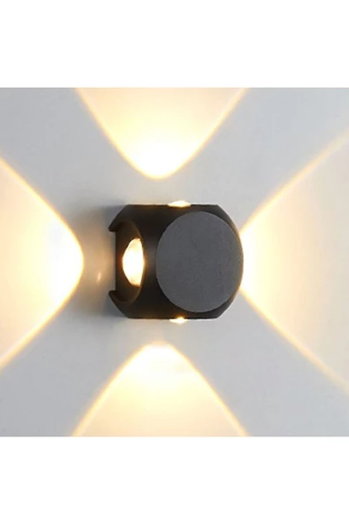 fullreyon Alinda 4 Watt 3000K Günışığı Led Aplik, İç ve Dış Mekan Aplik (Elektriğe Bağlı Çalışır) Duvar Apliği - Resim 2