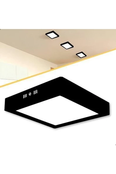 fullreyon 18 Watt Kare Metal Kasa 3200 Kelvin Ultra Kaliteli Sıva Üstü Led Tavan Armatürü, Sıva Üstü Led Panel - 3