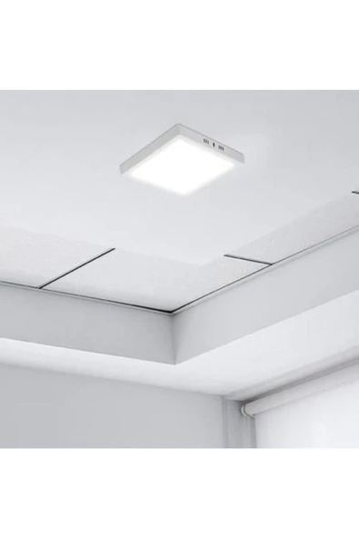 fullreyon Kare Metal Beyaz Kasa, Beyaz Işık Ultra Kaliteli Sıva Üstü Led Tavan Armatürü, Sıva Üstü Led Panel - Resim 4