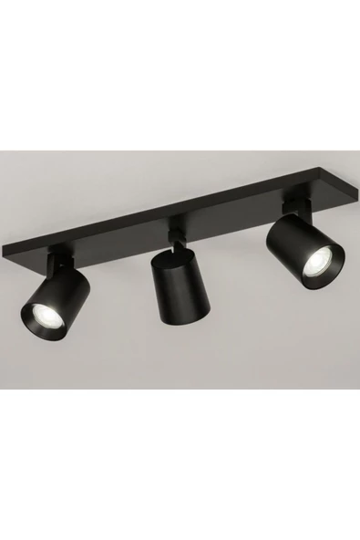 fullreyon Alüminyum Kasa Dekoratif İç Mekan Tavan ve Duvar Spotu, 3 Spotlu Gu10 Duy Armatür (Ampller Hariç!) - Resim 3