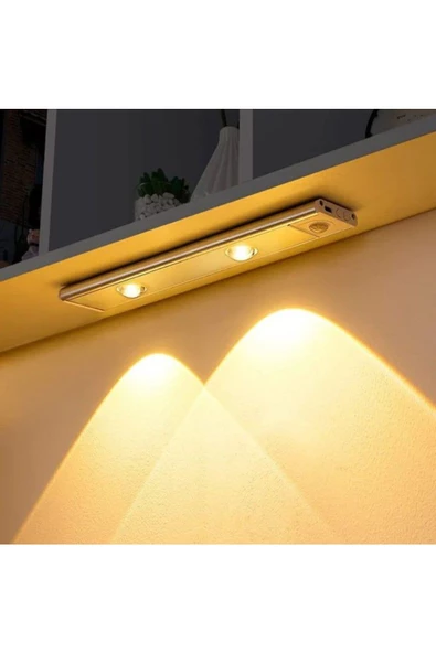 fullreyon Sensörlü, Şarjlı, 3 Işık Renkli, 30 CM Alüminyum Kasa, Işık Desenli, Çok Amaçlı Modern Led Aplik - 7