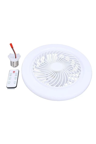 fullreyon 3 Işık Modlu,  Dinlenebilir, 3 Fan Hızlı, Kumandalı, Pervaneli, 42 Watt Çok Kaliteli LED Fan Ampul, - 3