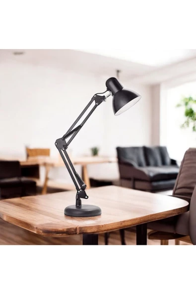fullreyon Metal Masa Lambası, Akrobat Yaylı 360° Açılı Ayarlanabilir, Hareketli Modern Çalışma Masası Lambası - 5