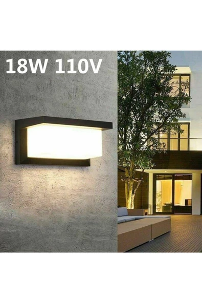 fullreyon Modern Tasarım 18 Watt Beyaz Işık Ledli Bahçe, Teras, Kamelya, Veranda Apliği, Modern Led Armatür - Resim 4