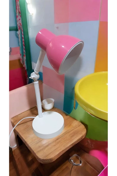 fullreyon Pembe Renk, Elektrikle Çalışır, Masa, Çalışma, Okuma Lambası, Öğrenci Lambası, Gece Lambası