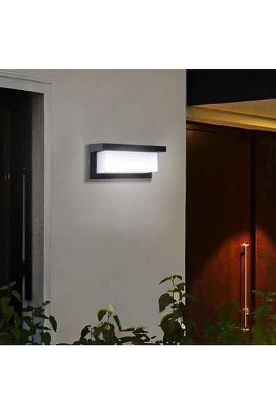 fullreyon Modern Tasarım 18 Watt Beyaz Işık Ledli Bahçe, Teras, Kamelya, Veranda Apliği, Modern Led Armatür - Resim 2