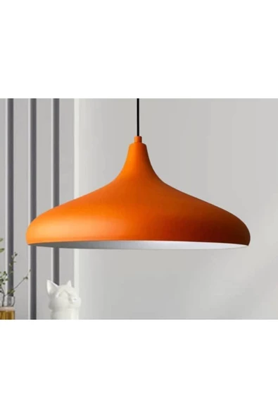 fullreyon Modern Metal Sarkıt, Salon, Hol, Mutfak Avizesi, Turuncu Renk Metal Avize, 36 Cm Çapında Metal Avize - 7