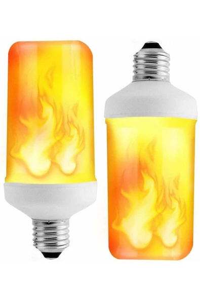 fullreyon 2 Adet 3 Işık Modlu, Alev Efektli, 5 Watt, E27 Duy Led Ampul, Alev Efektli Çok Kaliteli Led Ampul - 7