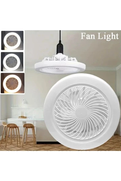 fullreyon 3 Işık Modlu,  Dinlenebilir, 3 Fan Hızlı, Kumandalı, Pervaneli, 42 Watt Çok Kaliteli LED Fan Ampul,