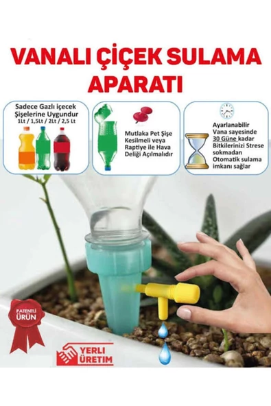 sumatic Full Reyon 30'lu Kutu Çiçek, Fide, Fidan Sulama Aparatı, Çiçek Sulama Derdine Son Veren Aparat - 2