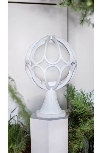 fullreyon Beyaz Işık 10 W. Led Ampul Dahil Bahçe Duvar Aydınlatma Armatürü, Set Üstü Dekoratif Beyaz Aplik - Resim 4