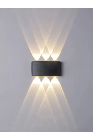 fullreyon Alüminyum Kasa, 6 Watt Günışığı Ledli İç ve Dış Mekan Işık Desenli Aplik, Bahçe, Balkon, Salon Aplik - 3