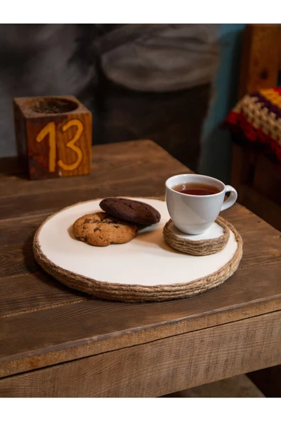 Tuna Stone Kuvars Sunumluk +1 Adet Bardak Altlığı