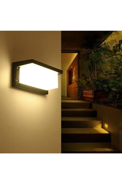 fullreyon 3000K Günışığı 18 Watt Bahçe Duvar Apliği, Villa Dış Cephe Aplik, Kapı Giriş Aplik, Modern Led Aplik - 6