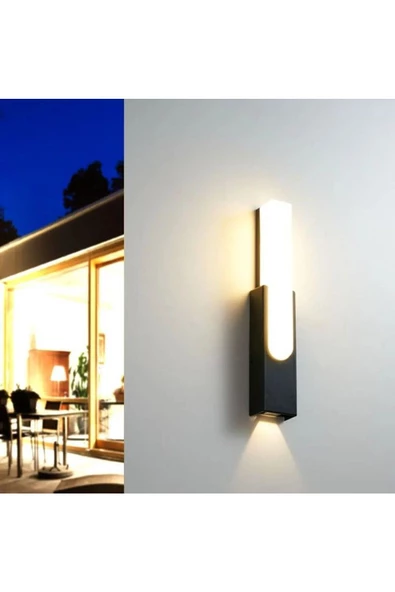 fullreyon Elektrikle Çalışır, 3200 Kelvin, 10 Watt Bahçe, Balkon, Teras, Kamelyal Apliği, LED Duvar Apliği