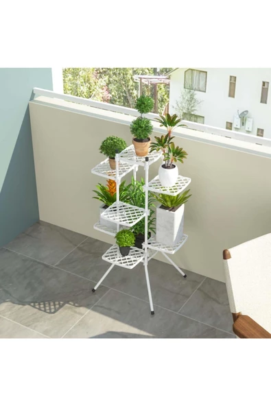 Modilayn Buket 8 Li Çiçek Bahçesi Bitki Saksı Standı - 2