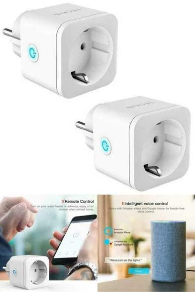 fullreyon 2 Adet Uzaktan Telefonla Kumanda Edilen Akıllı Priz, Unutkan Tembel Prizi Vesvese Giderici Wifi Priz ürün görseli 1
