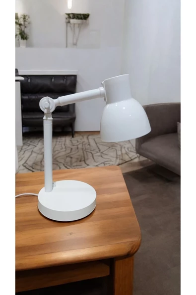 fullreyon Beyaz Renk, Elektrikle Çalışır, Modern, Masa, Çalışma, Okuma Lambası, Öğrenci Lambası, Gece Lambası - 3