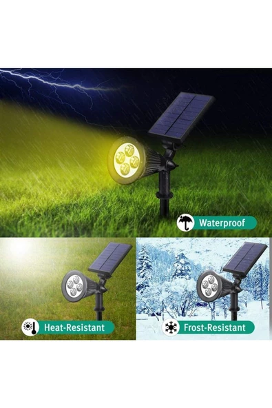 fullreyon 7 Watt AMBER IŞIK Kaliteli Solar Armatür, Güneş Enerjili Çim, Çiçek, Ağaç, Bahçe Aydınlatma Armatürü ürün görseli 1