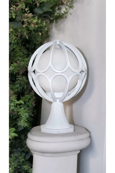 fullreyon Beyaz Işık 10 W. Led Ampul Dahil Bahçe Duvar Aydınlatma Armatürü, Set Üstü Dekoratif Beyaz Aplik - Resim 3