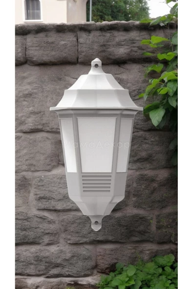 fullreyon 10 Watt Beyaz Işık Ampul Dahil Dekoratif Duvar Apliği, Bahçe Duvar Armatürü, Teras, Balkon Aplik - Resim 3