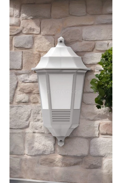 fullreyon 10 Watt Beyaz Işık Ampul Dahil Dekoratif Duvar Apliği, Bahçe Duvar Armatürü, Teras, Balkon Aplik - Resim 5