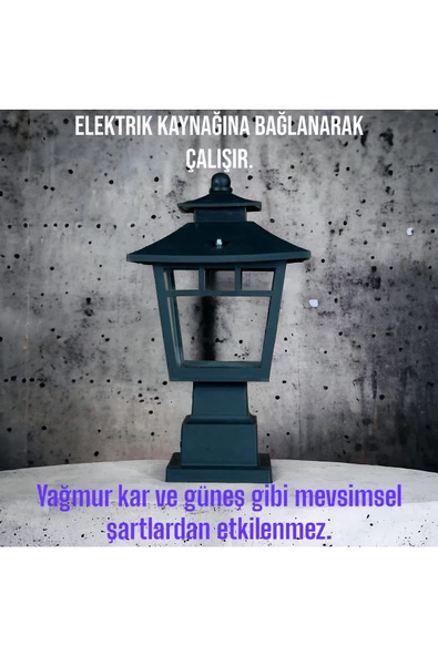 fullreyon Beyaz Işık LED Ampul Dahil Dekoratif Bahçe Duvar Armatürü Set Üstü Dekoratif Bahçe Aydınlatma Apliği - 3