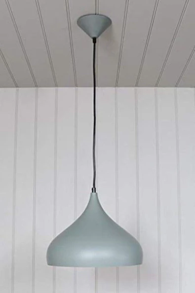 fullreyon Modern Metal Sarkıt, Salon, Hol, Mutfak Avizesi, Gri Renk Metal Avize, 36 Cm Çapında Metal Avize - 2