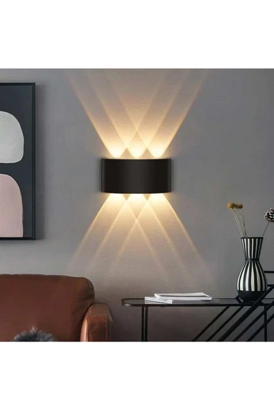 fullreyon Alüminyum Kasa, 6 Watt Günışığı Ledli İç ve Dış Mekan Işık Desenli Aplik, Bahçe, Balkon, Salon Aplik - 5
