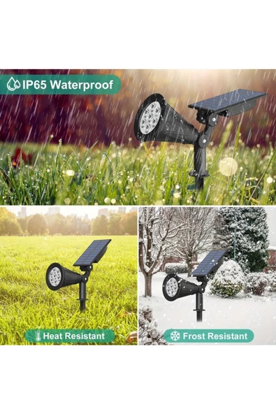 fullreyon 7 Watt AMBER IŞIK Kaliteli Solar Armatür, Güneş Enerjili Çim, Çiçek, Ağaç, Bahçe Aydınlatma Armatürü - 4
