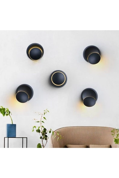 fullreyon Elektrikle Çalışır, SİYAH Alüminyum Kasa, Oynarbaş Yatakbaşı Aplik, 6 Watt Günışı Modern Led Armatür - Resim 4