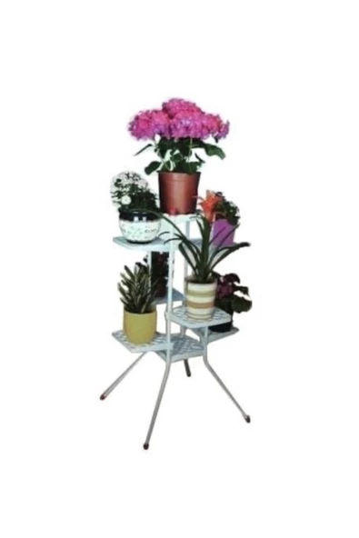 noyan Fullreyon Dekoratif 10'lu Çiçeklik, Saksı Standı Dekoratif Saksılık, Çiçek Standı - 3