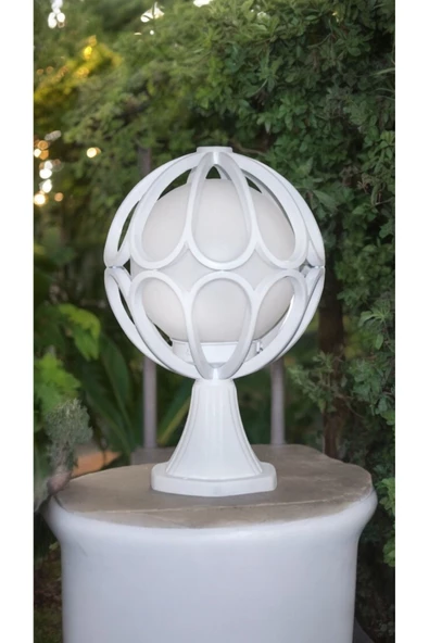 fullreyon Beyaz Işık 10 W. Led Ampul Dahil Bahçe Duvar Aydınlatma Armatürü, Set Üstü Dekoratif Beyaz Aplik - Resim 6